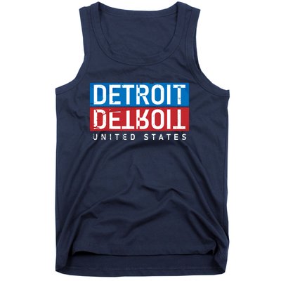 Detroit Block Mirrored Logo Tank Top