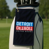 Detroit Block Mirrored Logo Golf Towel