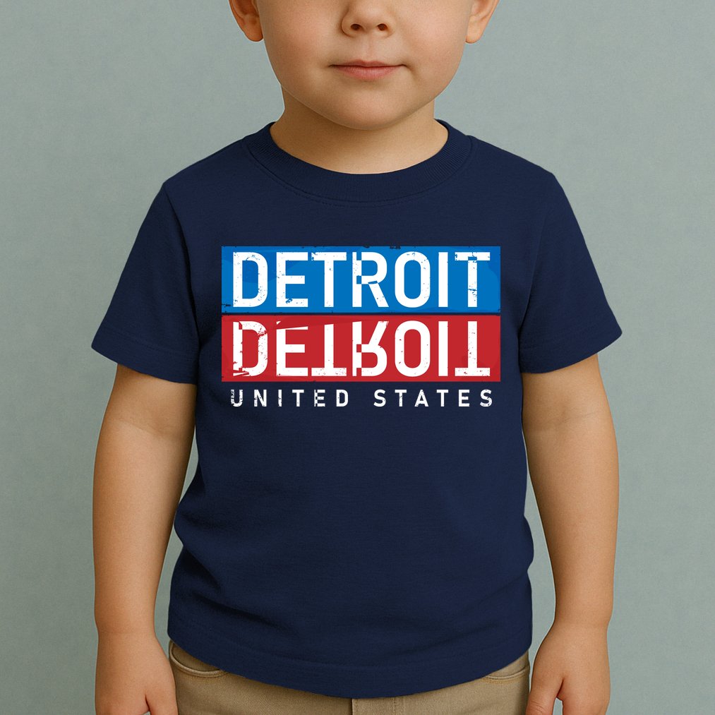 Detroit Block Mirrored Logo Toddler T-Shirt