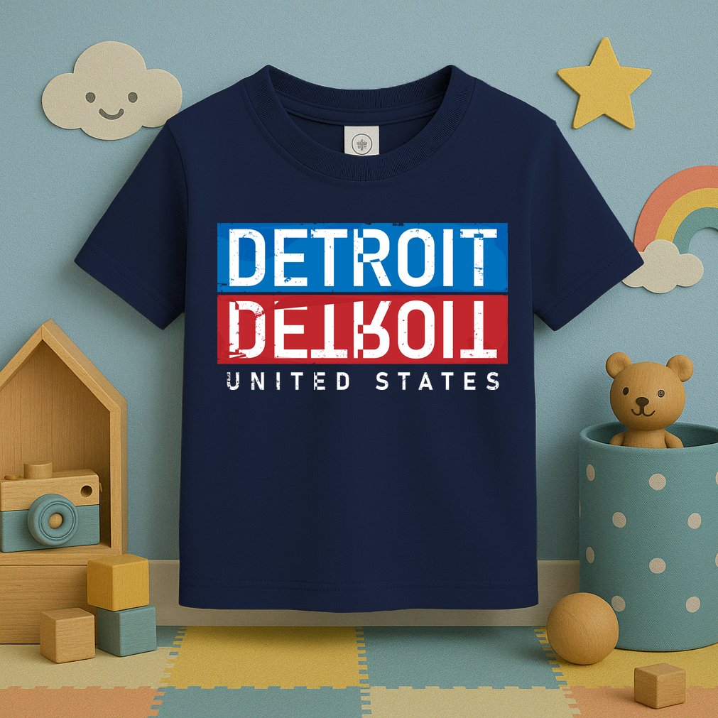 Detroit Block Mirrored Logo Toddler T-Shirt