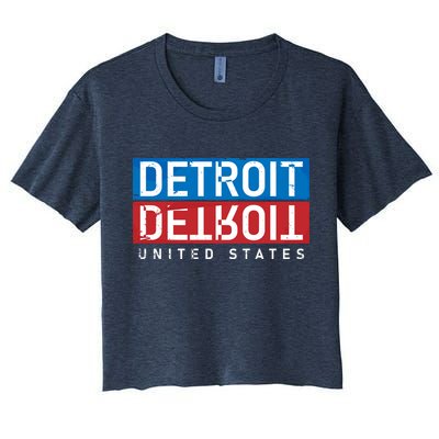 Detroit Block Mirrored Logo Crop Top