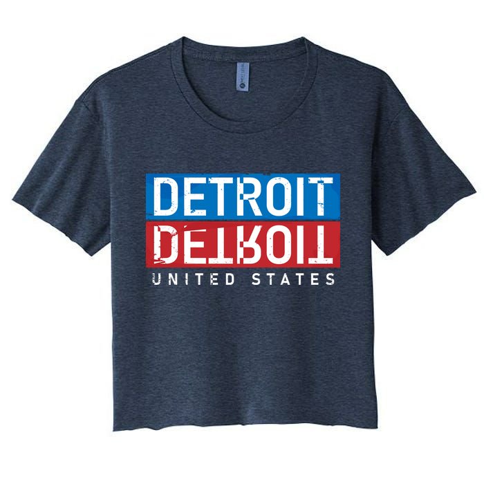 Detroit Block Mirrored Logo Crop Top