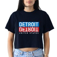 Detroit Block Mirrored Logo Crop Top