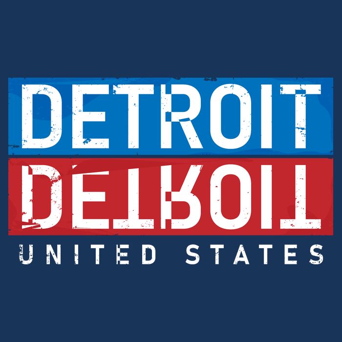 Detroit Block Mirrored Logo Women's V-Neck T-Shirt