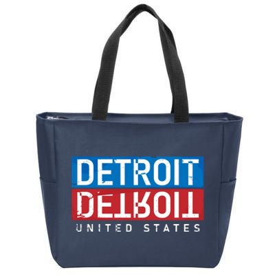 Detroit Block Mirrored Logo Zip Tote Bag