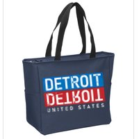 Detroit Block Mirrored Logo Zip Tote Bag