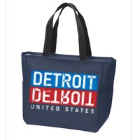 Detroit Block Mirrored Logo Zip Tote Bag