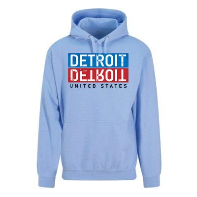 Detroit Block Mirrored Logo Unisex Surf Hoodie