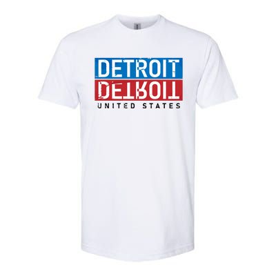 Detroit Block Mirrored Logo Softstyle® CVC T-Shirt