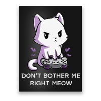 Don't Bother Me Right Meow Shirt Funny Video Gamer Kitten Poster