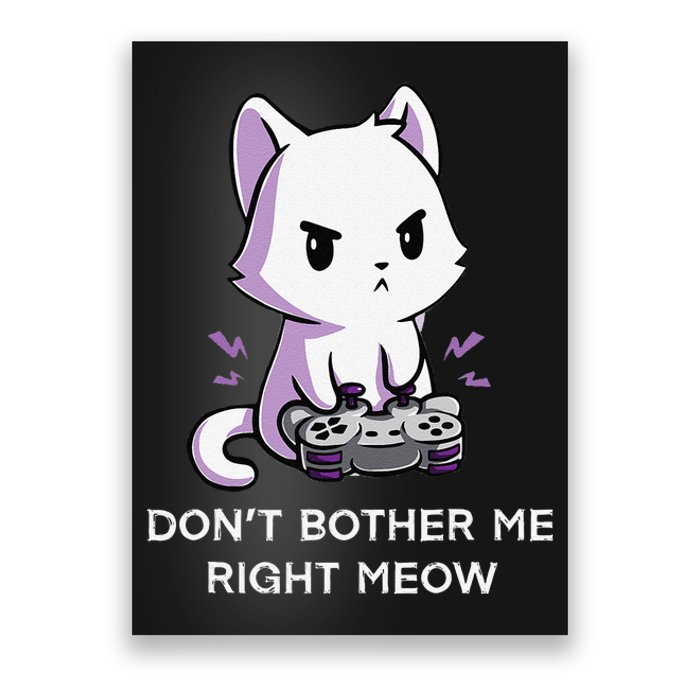 Don't Bother Me Right Meow Shirt Funny Video Gamer Kitten Poster