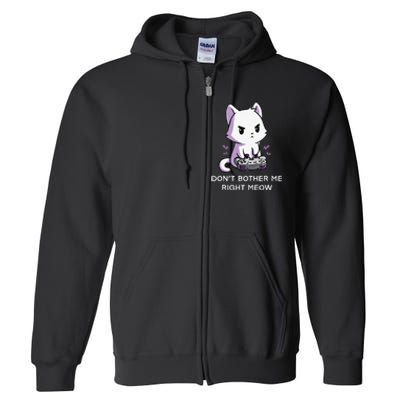 Don't Bother Me Right Meow Shirt Funny Video Gamer Kitten Full Zip Hoodie