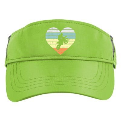 Dirt Biker Motocross Heart Retro Track Racing Riding Gift Adult Drive Performance Visor