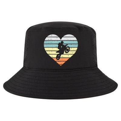 Dirt Biker Motocross Heart Retro Track Racing Riding Gift Cool Comfort Performance Bucket Hat