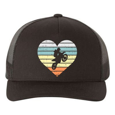 Dirt Biker Motocross Heart Retro Track Racing Riding Gift Yupoong Adult 5-Panel Trucker Hat