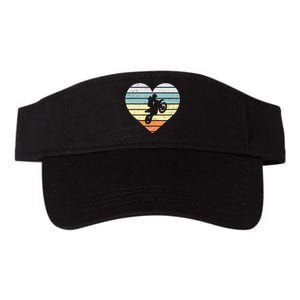 Dirt Biker Motocross Heart Retro Track Racing Riding Gift Valucap Bio-Washed Visor