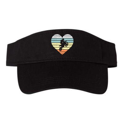 Dirt Biker Motocross Heart Retro Track Racing Riding Gift Valucap Bio-Washed Visor