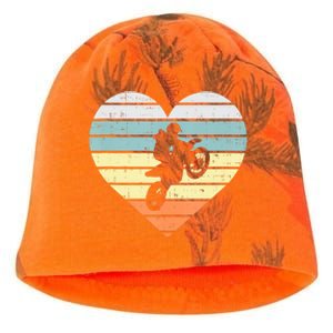 Dirt Biker Motocross Heart Retro Track Racing Riding Gift Kati - Camo Knit Beanie