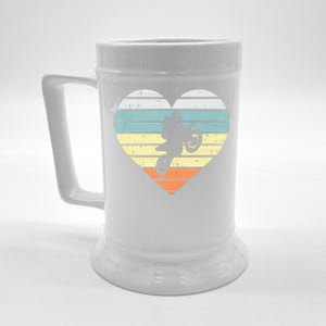 Dirt Biker Motocross Heart Retro Track Racing Riding Gift Beer Stein