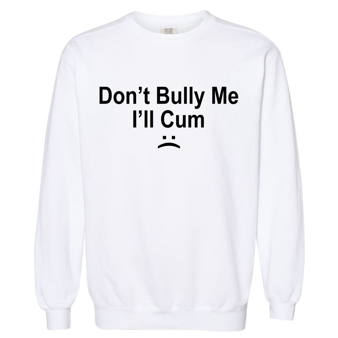 Don't Bully Me I'll Cum Sad Face Funny Garment-Dyed Sweatshirt