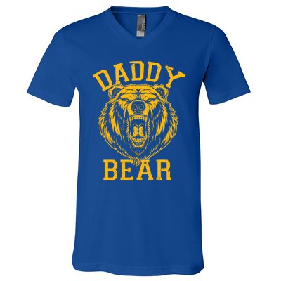 Daddy Bear Matching Family Mama Papa Bear Camping Father Day Gift V-Neck T-Shirt