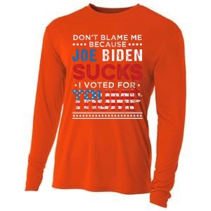 DonT Blame Me Cuz Joe Biden Sucks I Voted For Trump 2024 Cooling Performance Long Sleeve Crew