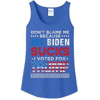 DonT Blame Me Cuz Joe Biden Sucks I Voted For Trump 2024 Ladies Essential Tank