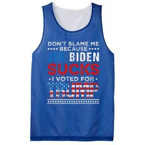 DonT Blame Me Cuz Joe Biden Sucks I Voted For Trump 2024 Mesh Reversible Basketball Jersey Tank