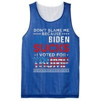 DonT Blame Me Cuz Joe Biden Sucks I Voted For Trump 2024 Mesh Reversible Basketball Jersey Tank