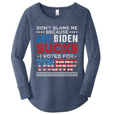 DonT Blame Me Cuz Joe Biden Sucks I Voted For Trump 2024 Women's Perfect Tri Tunic Long Sleeve Shirt