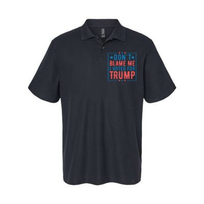 DonT Blame Me I Voted For Trump Graphic Softstyle Adult Sport Polo