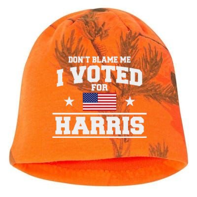 Dont Blame Me I Voted For Harris Kati - Camo Knit Beanie