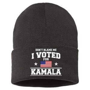 Dont Blame Me I Voted For Kamala Harris Sustainable Knit Beanie