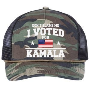 Dont Blame Me I Voted For Kamala Harris Retro Rope Trucker Hat Cap