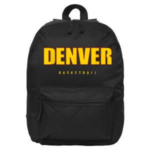 Denver Basketball Mile City High Colorado Practice Jersey 16 in Basic Backpack