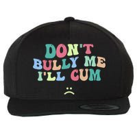 Don't Bully Me I'll Cum Funny Sarcastic Wool Snapback Cap