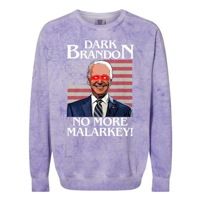 Dark Brandon No More Malarkey Funny Presidential Meme Colorblast Crewneck Sweatshirt