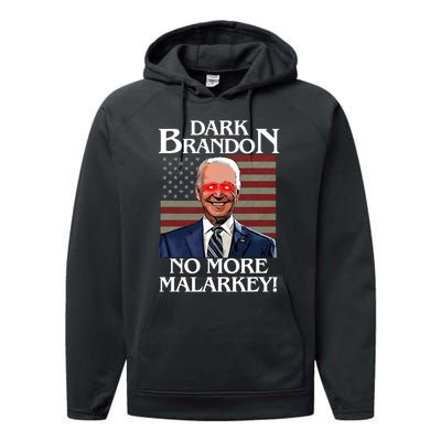 Dark Brandon No More Malarkey Funny Presidential Meme Performance Fleece Hoodie