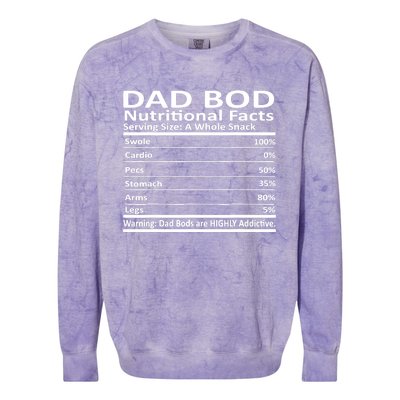 Dad Bod Nutritional Facts Funny Father Colorblast Crewneck Sweatshirt