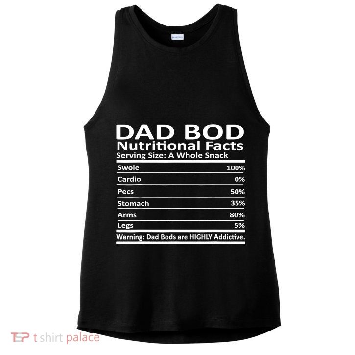 Dad Bod Nutritional Facts Funny Father Ladies PosiCharge Tri-Blend Wicking Tank