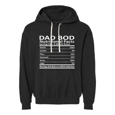 Dad Bod Nutritional Facts Funny Father Garment-Dyed Fleece Hoodie