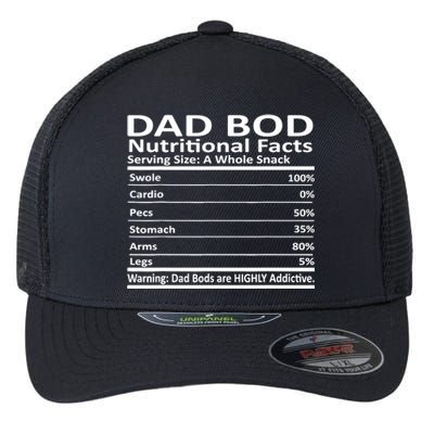 Dad Bod Nutritional Facts Funny Father Flexfit Unipanel Trucker Cap