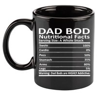 Dad Bod Nutritional Facts Funny Father 11oz C Handle Ceramic Mug