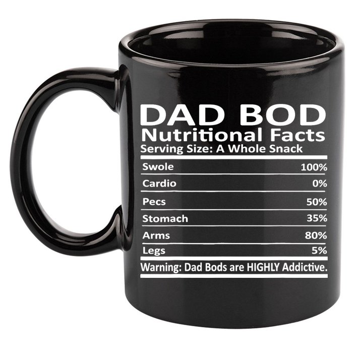 Dad Bod Nutritional Facts Funny Father 11oz C Handle Ceramic Mug