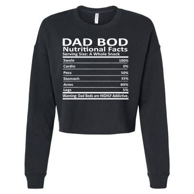 Dad Bod Nutritional Facts Funny Father Cropped Pullover Crew