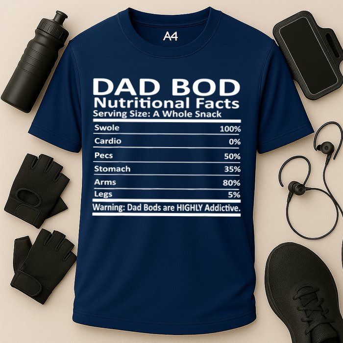 Dad Bod Nutritional Facts Funny Father Cooling Performance Crew T-Shirt