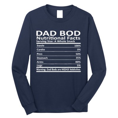 Dad Bod Nutritional Facts Funny Father Long Sleeve Shirt