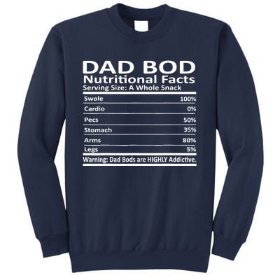 Dad Bod Nutritional Facts Funny Father Sweatshirt