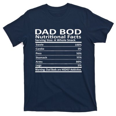 Dad Bod Nutritional Facts Funny Father T-Shirt