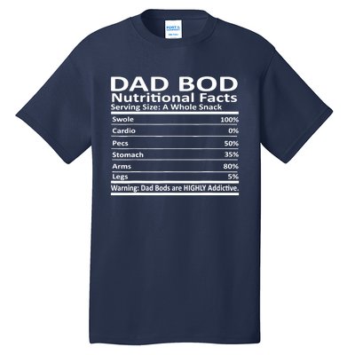 Dad Bod Nutritional Facts Funny Father Tall T-Shirt